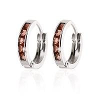 Garnet Huggie Earrings 1.3ctw in 9ct White Gold