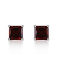 Garnet Stud Earrings 1.75ctw in 9ct White Gold