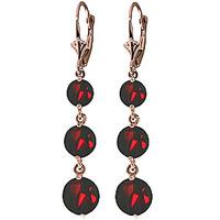 Garnet Trinity Drop Earrings 7.2ctw in 9ct Rose Gold