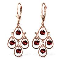 Garnet Quadruplo Milan Drop Earrings 2.4ctw in 9ct Rose Gold