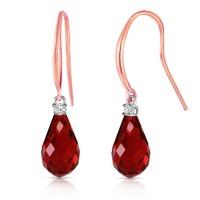 Garnet and Diamond Drop Earrings 4.5ctw in 9ct Rose Gold