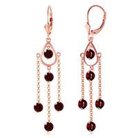 Garnet Faro Drop Earrings 3.0ctw in 9ct Rose Gold