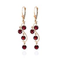 garnet dream catcher drop earrings 495ctw in 9ct rose gold