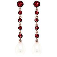 garnet and pearl by the yard drop earrings 100ctw in 9ct rose gold