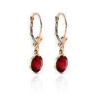 garnet drop earrings 31ctw in 9ct rose gold