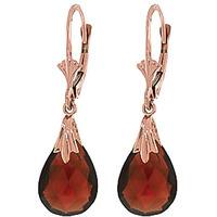 Garnet Droplet Briolette Earrings 6.0ctw in 9ct Rose Gold