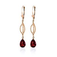 Garnet Sceptre Drop Earrings 3.0ctw in 9ct Rose Gold