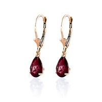 garnet belle drop earrings 245ctw in 9ct rose gold