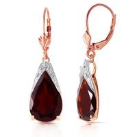 Garnet Snowcap Drop Earrings 10.0ctw in 9ct Rose Gold