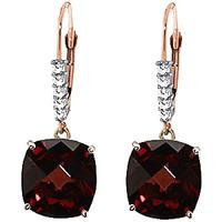 Garnet and Diamond Rococo Drop Earrings 9.0ctw in 9ct Rose Gold