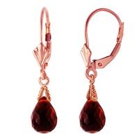 Garnet Droplet Briolette Earrings 4.5ctw in 9ct Rose Gold