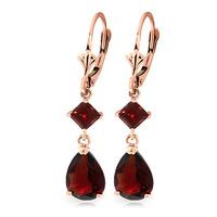 Garnet Droplet Earrings 4.5ctw in 9ct Rose Gold