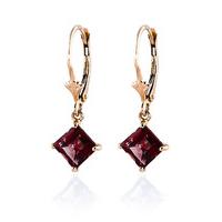 garnet drop earrings 32ctw in 9ct rose gold