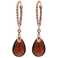 Garnet Plait Stem Briolette Drop Earrings 6.0ctw in 9ct Rose Gold