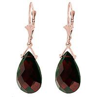 Garnet Droplet Briolette Earrings 10.2ctw in 9ct Rose Gold