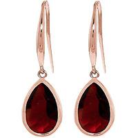 Garnet Elliptical Drop Earrings 5.0ctw in 9ct Rose Gold