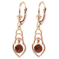 Garnet Wireframe Drop Earrings 1.25ctw in 9ct Rose Gold