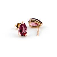 Garnet Stud Earrings 3.15ctw in 9ct Rose Gold