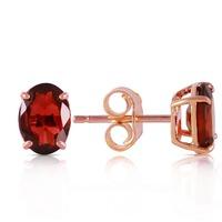 Garnet Stud Earrings 1.8ctw in 9ct Rose Gold