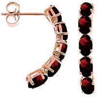 Garnet Linear Stud Earrings 2.5ctw in 9ct Rose Gold