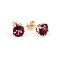 Garnet Stud Earrings 3.1ctw in 9ct Rose Gold