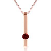 Garnet Bar Drop Pendant Necklace 0.25ct in 9ct Rose Gold