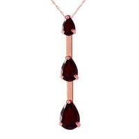 Garnet Trinity Pendant Necklace 1.71ctw in 9ct Rose Gold