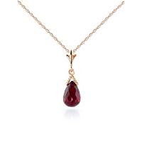 Garnet Droplet Briolette Pendant Necklace 2.5ct in 9ct Rose Gold