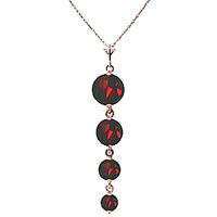 Garnet Quadruplo Pendant Necklace 3.9ctw in 9ct Rose Gold