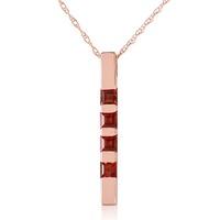 Garnet Bar Pendant Necklace 0.35ctw in 9ct Rose Gold