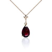 Garnet Belle Pendant Necklace 1.5ct in 9ct Rose Gold