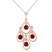 Garnet Quadruplo Milan Pendant Necklace 1.2ctw in 9ct Rose Gold