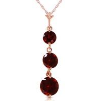 Garnet Trinity Pendant Necklace 3.6ctw in 9ct Rose Gold