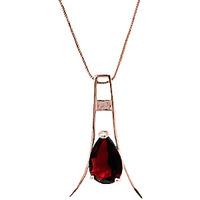 Garnet Eiffel Pendant Necklace 1.5ct in 9ct Rose Gold