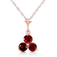 Garnet Trinity Pendant Necklace 0.75ctw in 9ct Rose Gold