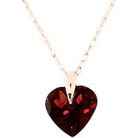 garnet heart pendant necklace 115ct in 9ct rose gold