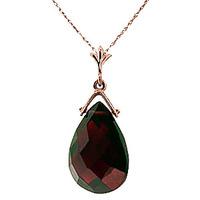 Garnet Droplet Briolette Pendant Necklace 5.1ct in 9ct Rose Gold