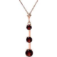 Garnet Bar Pendant Necklace 1.25ctw in 9ct Rose Gold