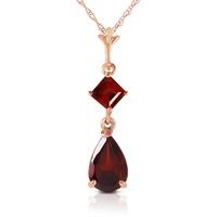 Garnet Droplet Pendant Necklace 2.0ctw in 9ct Rose Gold