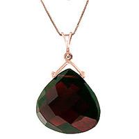 Garnet Elliptical Heart Pendant Necklace 8.5ct in 9ct Rose Gold