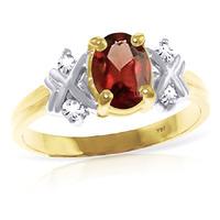 Garnet and Diamond Ring 0.85ct in 9ct Gold