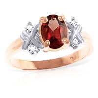 garnet and diamond ring 085ct in 9ct rose gold