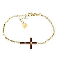 garnet adjustable cross bracelet 115ctw in 9ct gold