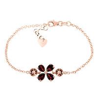 Garnet and Citrine Adjustable Bracelet 3.15ctw in 9ct Rose Gold