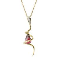 Garnet and Diamond Serpent Pendant Necklace 2.25ct in 9ct Gold