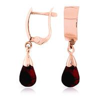 Garnet Teardrop Briolette Earrings 2.5ctw in 9ct Rose Gold