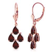 Garnet Drop Earrings 4.5ctw in 9ct Rose Gold