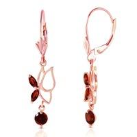 Garnet Butterfly Drop Earrings 0.35ctw in 9ct Rose Gold