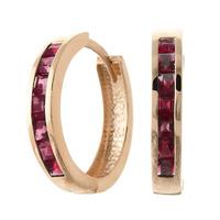 Garnet Huggie Earrings 1.85ct in 9ct Rose Gold