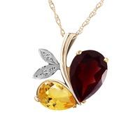 Garnet and Diamond Eternal Pendant Necklace 5.0ctw in 9ct Gold